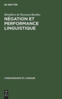 Image for N?gation et performance linguistique