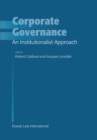 Image for Corporate Governance: An Institutionalist Approach: An Institutionalist Approach
