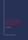 Image for Pre-Contractual Liability in English and French Law