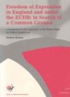 Image for Freedom of Expression in England and Under the EHCR : In Search of a Common Ground : v. 6 : Foundation for the Application of the Human Rights Act 1998 in English Law
