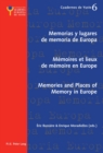 Image for Memorias y lugares de memoria de Europa- Memoires et lieux de memoire en Europe- Memories and Places of Memory in Europe