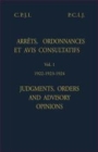 Image for Judgments, orders and advisory opinions
