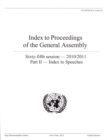 Image for Index to proceedings of the General Assembly : sixty-fifth session - 2010/2011, Part 2: Subject index