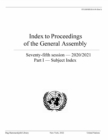 Image for Index to proceedings of the General Assembly 2020/2021Part I,: Subject index
