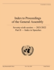 Image for Index to Proceedings of the General Assembly 2021/2022 : Part II - Index to Speeches