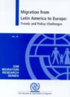 Image for Migration from Latin America to Europe,Trends and Policy Challenges