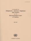 Image for Summaries of Judgments, Advisory Opinions and Orders of the International Court of Justice : 2003 to 2007