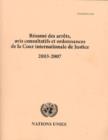 Image for Resume des arrets, avis consultatifs et ordonnances de la cour internationale de justice