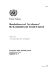 Image for Resolutions and decisions of the Economic and Social Council : 2016 session, New York, 24 July 2015 - 27 July 2016