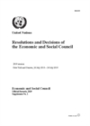 Image for Resolutions and decisions of the Economic and Social Council : 2019 session, New York and Geneva, 26 July 2018 - 22 July 2019