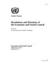 Image for Resolutions and decisions of the Economic and Social Council