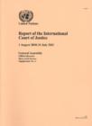 Image for Report of the International Court of Justice : 1 August 2010 to 1 July 2011