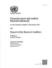 Image for Financial reports and audited financial statements for the biennium ended 31 December 2011 and report of the Board of Auditors