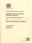 Image for United Nations Development Programme financial report and audited financial statements for the biennium ended 31 December 2012 and report of the Board of Auditors