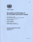 Image for Resolutions and Decisions of the Economic and Social Council