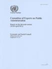 Image for Committee of Experts on Public Administration : report on the eleventh session (16-20 April 2012)