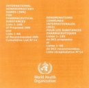 Image for International Nonproprietary Names (INN) for Pharmaceutical Substances : Lists 1-105 of Proposed INN and Lists 1-66 of Recommended INN. Cumulative List No 14