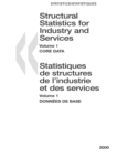 Image for Structural Statistics for Industry and Services: Vol. 1: Core Data - Vol. 2