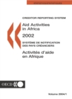 Image for Creditor Reporting System on Aid Activities Aid Activities in Africa 2002 Volume 2004 Issue 1