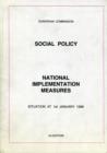 Image for Social Policy : National Implementation Measures : Situation at 1st January 1996