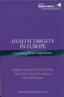 Image for Health Targets in Europe : Learning from Experience