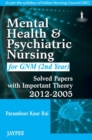Image for Mental Health and Psychiatric Nursing for GNM (2nd Year): Solved Papers with Important Theory (2012