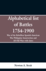 Image for Alphabetical list of Battles 1754-1900