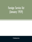 Image for Foreign service list (January 1959)