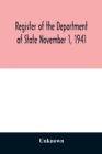 Image for Register of the Department of State November 1, 1941