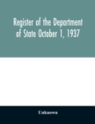 Image for Register of the Department of State October 1, 1937