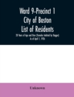 Image for Ward 9-Precinct 1; City of Boston; List of residents; 20 Years of Age and Over (Females Indicted by Dagger) As of April 1, 1926