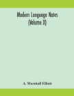 Image for Modern language notes (Volume X)