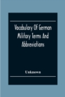 Image for Vocabulary Of German Military Terms And Abbreviations