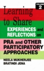 Image for Learning to Share Experiences and Reflections on Pra and Other Participatory Approaches Volume-2