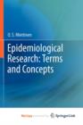 Image for Epidemiological Research: Terms and Concepts