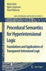 Image for Procedural Semantics for Hyperintensional Logic