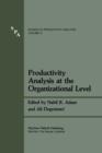 Image for Productivity Analysis at the Organizational Level