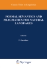 Image for Formal Semantics and Pragmatics for Natural Languages