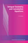 Image for Integral geometry and convolution equations