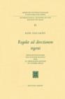Image for Regulæ ad Directionem IngenII : Texte critique etabli par Giovanni Crapulli avec la version hollandaise du XVIIieme siecle