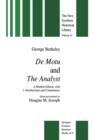 Image for De Motu and the Analyst : A Modern Edition, with Introductions and Commentary