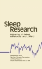 Image for Sleep Research: Proceedings of the Northern European Symposium on Sleep Research Basle, September 26 and 27, 1978