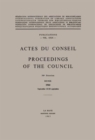 Image for Actes Du Conseil Proceedings of the Council