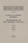 Image for Actes du Conseil General Proceedings of the General Council