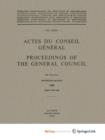 Image for Actes du Conseil General / Proceedings of the General Council