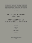 Image for Actes du Conseil General / Proceedings of the General Council: Vol. XXXIII.