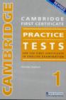 Image for Revised Cambridge First Certificate Practice Tests - Book 1 Audio CD