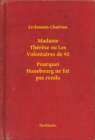 Image for Madame Therese ou Les Volontaires de 92 - Pourquoi Hunebourg ne fut pas rendu.