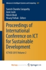 Image for Proceedings of International Conference on ICT for Sustainable Development : ICT4SD 2015 Volume 2