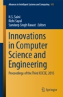 Image for Innovations in computer science and engineering: proceedings of the Third ICICSE, 2015